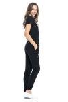Dagacci Medical Uniform Women and Men Unisex 4-Way Stretch Jogger Scrub Set, Black, L