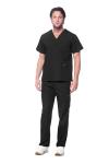 Dagacci Medical Uniform Scrubs Medical Uniform Unisex Scrubs Set Medical Scrubs Top and Pants (XX-Large, Black)