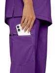 Eadflie Scrubs for Women Medical Scrubs Set - V-Neck Top & Jogger Pants with 5 Pockets, Soft Stretch Woven fabric,Side splits - (Purple/L)