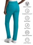 Teal Blue Cargo Scrub Pants with Elastic Waist