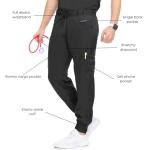 Men's Black Stretch Scrub Joggers with Pockets