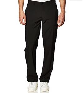 Men's Black Flat Front Cargo Scrub Pants - Wink W123
