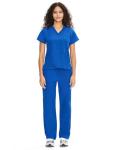 COZYFIT Scrubs for Women Set Medical Uniform - V-Neck Top & Straight Leg Pants with 9 Pockets, Unisex Workwear COZY SCRUBS, Royal Blue, XS