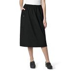 WINK Women's Black Pull-On Cargo Scrub Skirt