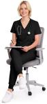 Eadflie Scrubs for Women Set - 8-Pocket V-Neck Scrub Uniform, Stretch Jogger Pants, Medical Workwear for Nurses, Pet Care (Black/M)