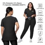 Kitmaz Women's V-Neck Scrub Set with Jogger Pants