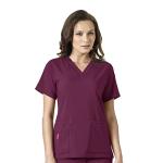 Carhartt Women's Cross-Flex Medical Scrubs Top - Wine