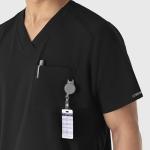 Men's Wink W123 V-Neck Scrub Top - Black