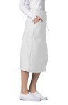 Adar Women's Mid-Calf Drawstring Scrub Skirt - White