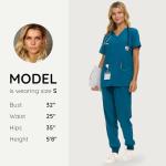 Nautica Scrub Pants for Women, Breathable Drawstring Jogger Scrubs for Women, 5 Pocket Stretch Soft Scrub Bottoms for Woman Caribbean