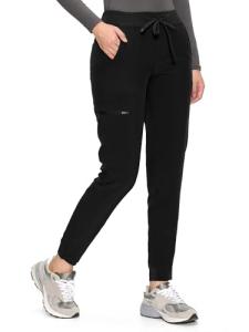 CozyFit Women's Stretch Jogger Scrub Pants - Black