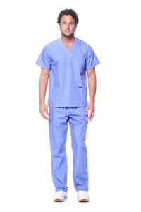 Unisex Ceil Blue Medical Scrubs Set (Large)