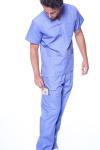 Unisex Ceil Blue Medical Scrubs Set (Large)