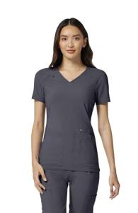 Cherokee Women's Pewter Iflex V-Neck Top, Small
