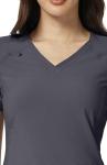 Cherokee Women's Pewter Iflex V-Neck Top, Small
