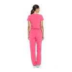 Natural Uniforms Women's Cool Stretch V-Neck Top and Cargo Pant Set (Hot Pink, Small-Petite)