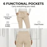 MediChic Medical Nursing Ribbed Scrub Joggers for Women - Stretch Jogger Scrub Knit Waist Bottoms with 6 Pockets, Easy Care Khaki
