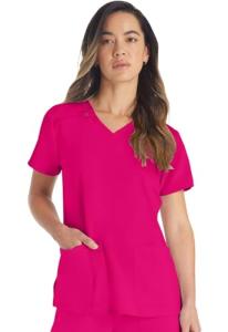 Dickies Women's V-Neck Scrub Top - Hot Pink