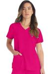 Dickies Women's V-Neck Scrub Top - Hot Pink