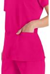 Dickies Women's V-Neck Scrub Top - Hot Pink