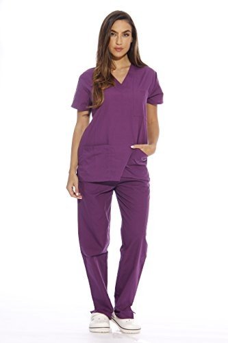 Just Love Women's Eggplant Medical Scrub Set