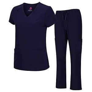Women’s Cool Stretch V-Neck Scrub Top & Cargo Pants