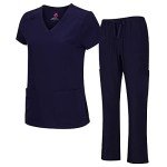 Women’s Cool Stretch V-Neck Scrub Top & Cargo Pants