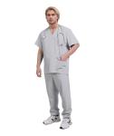 Yoweenton Scrub for Men Scrubs Medical Uniform Man Scrubs Set Medical Scrubs Top and Pants，5-Pocket Top and 5 Pocket Pants