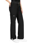COMENII Scrubs for Women Set, V-Neck Top & Straight Leg Pants with 11 Pockets, Stretch Comfortable Womens Scrub Sets-R-Black XS