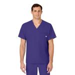 WonderWink Men's V-Neck Scrub Top, Grape, 3XL
