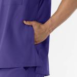 WonderWink Men's V-Neck Scrub Top, Grape, 3XL