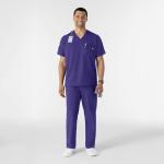 WonderWink Men's V-Neck Scrub Top, Grape, 3XL