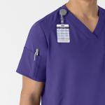 WonderWink Men's V-Neck Scrub Top, Grape, 3XL
