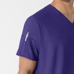 WonderWink Men's V-Neck Scrub Top, Grape, 3XL
