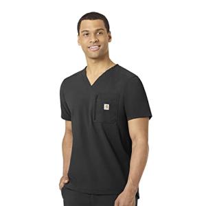 Carhartt Men's Modern Fit Tuck-in Scrub Top, Black