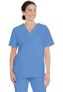 Dickies EDS Unisex V Neck Scrub Top - Ceil Blue