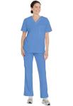 Dickies EDS Unisex V Neck Scrub Top - Ceil Blue