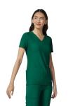 Cherokee Women's Medical Scrub Top Iflex V-Neck Knit Panel Top CK605, M, Hunter Green