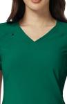 Cherokee Women's Medical Scrub Top Iflex V-Neck Knit Panel Top CK605, M, Hunter Green
