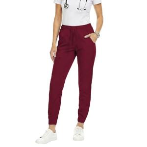 MediChic Women’s Wine Scrub Joggers with Pockets