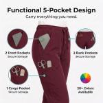 MediChic Women’s Wine Scrub Joggers with Pockets