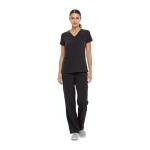 Natural Uniforms Women's Black V-Neck Scrub Set