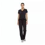 Natural Uniforms Women's Black V-Neck Scrub Set
