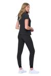Natural Uniforms Womens Cool Stretch Modern Tuck-In Top Yoga Jogger Scrub Set (Black, X-Large)
