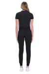 Natural Uniforms Womens Cool Stretch Modern Tuck-In Top Yoga Jogger Scrub Set (Black, X-Large)
