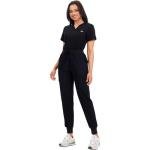Kousenpu Women's Medical Scrubs Set - Stretch V-Neck Scrub Top & Yoga Jogger Pants with 12 Pockets Total (Black, Medium)