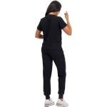 Kousenpu Women's Medical Scrubs Set - Stretch V-Neck Scrub Top & Yoga Jogger Pants with 12 Pockets Total (Black, Medium)