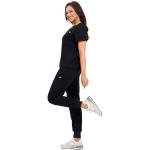 Kousenpu Women's Medical Scrubs Set - Stretch V-Neck Scrub Top & Yoga Jogger Pants with 12 Pockets Total (Black, Medium)