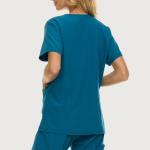 Nautica Womens Scrubs Tops, V-Neck Breathable Scrub Tops Women, 3 Pocket Stretch Fabric Scrubs for Women, Medical Scrub Shirt