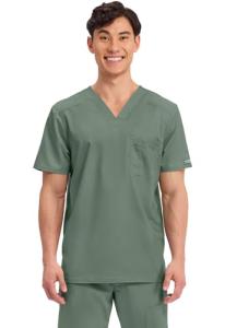 Cherokee Men's Olive V-Neck Medical Scrub Top